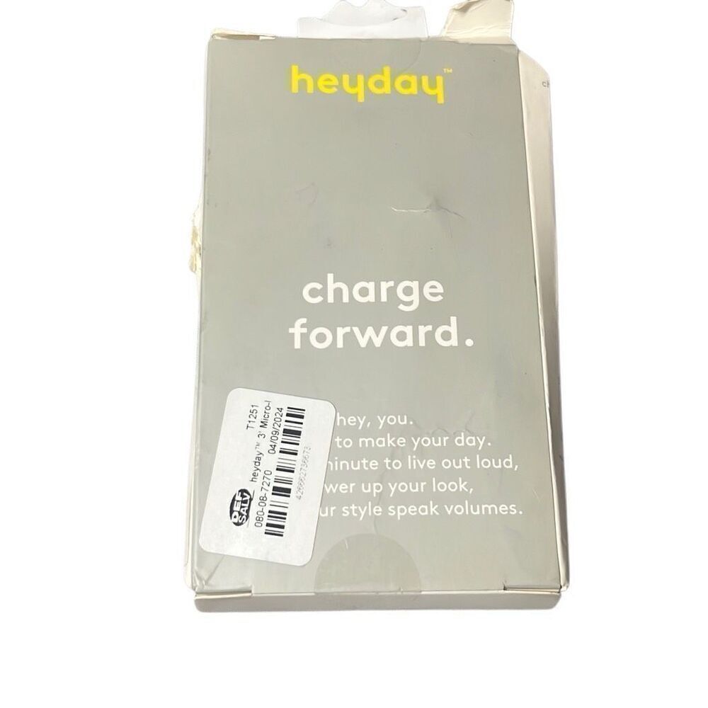 Heyday‎ 3' Micro USB Round Cable Android Gray Open Box New - Picture 2 of 5